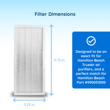 Hamilton Beach Part number 990051000, Hamilton Beach Model numbers (04383, 04383A, 04384, 04385, 04386), Hamilton Beach air purifier filter compatible, air purifier filter compatible with Hamilton Beach 04383Hamilton Beach TrueAir filter part number 990051000