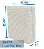 Image displaying the width and height of the Natural-Breeze replacement humidifier filter, compatible with Bemis and Essick Air models